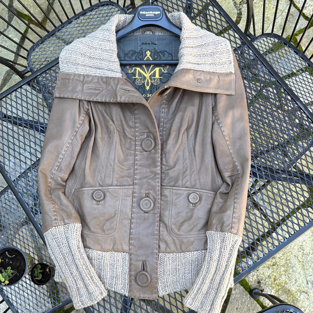 Mackage Alix taupeleather jacket. Size S.